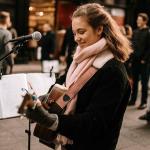 Vintage Velvet Guitar Strap with Leather Ends and Picks