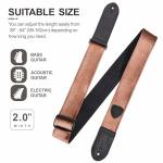 Vintage Velvet Guitar Strap with Leather Ends and Picks