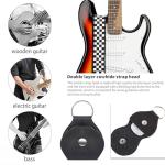 Qivorimith Black White Grid Guitar Strap with Picks