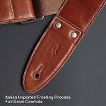 Nefelibata 2" Leather Guitar Strap with Picks