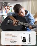 Moukey 38" Acoustic Guitar Starter Kit - Black