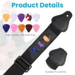 Yuomeaz Black Acoustic Guitar Strap with Picks