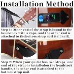 Qiifaiikooii Black Guitar Strap with Pick Holders