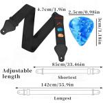 Qiifaiikooii Black Guitar Strap with Pick Holders