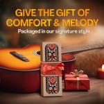 Adjustable Red Vintage Guitar Strap with Picks