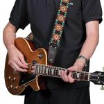 Nefelibata Sunflower Guitar Strap with Leather Ends
