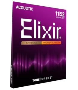 Elixir 80/20 Bronze Acoustic Guitar Strings 11-52