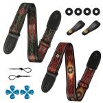 Cobahom Vintage Adjustable Guitar Straps with Picks