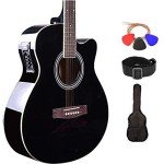 Kadence Frontier Acoustic Electric Guitar - Black EQ