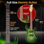 Pyle Electric Guitar Kit with Amp - 39" Green
