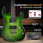 Pyle Electric Guitar Kit with Amp - 39" Green