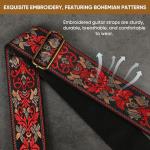 Jacquard Cotton Guitar Strap with Leather Ends
