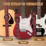 Jacquard Cotton Guitar Strap with Leather Ends