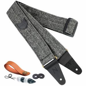 Nefelibata Soft Leather Guitar Strap with Picks