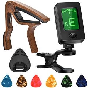 Guitar Capo and Accessories with Tuner Clip