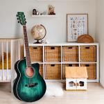 Winzz 40-Inch Blue-Green Acoustic Guitar for Beginners