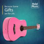 Hola! Music 3/4 Size Acoustic Guitar Bundle, Pink