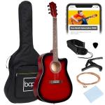 Beginner Acoustic Guitar Starter Set with Case - Red