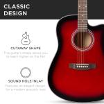 Beginner Acoustic Guitar Starter Set with Case - Red