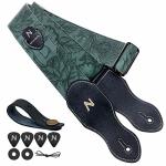 Nefelibata Vintage-Style Guitar Strap with Pick Pocket