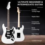 Beginner Electric Guitar Kit with Accessories - White