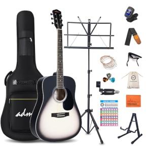 ADM Dreadnought Acoustic Guitar Starter Kit Bundle