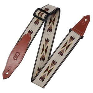 Levy's Tan Jacquard Weave Guitar Strap, Medium