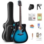 Rosen 41" Solid Top Dreadnought Acoustic Guitar Bundle