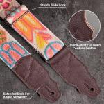 YIKOKO 2" Soft Wool Guitar Strap with Leather Ends