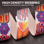 YIKOKO 2" Soft Wool Guitar Strap with Leather Ends