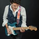 YIKOKO 2" Soft Wool Guitar Strap with Leather Ends