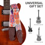 YIKOKO 2" Soft Wool Guitar Strap with Leather Ends