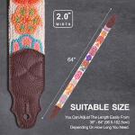 YIKOKO 2" Soft Wool Guitar Strap with Leather Ends