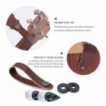 YIKOKO 2" Soft Wool Guitar Strap with Leather Ends
