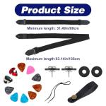 Adjustable Black Guitar Strap with Picks and Locks
