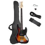 Glarry 4 String Jazz Electric Bass Guitar Bundle