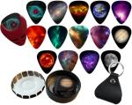 14-Pack Universe Guitar Picks with Holder and Case