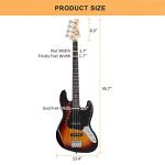 Glarry 4 String Jazz Electric Bass Guitar Bundle