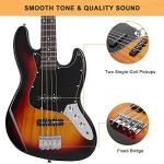Glarry 4 String Jazz Electric Bass Guitar Bundle