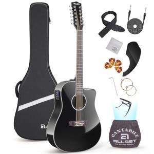 ALLSET 12 String Acoustic Electric Guitar Bundle