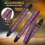 Adjustable Pink Guitar Strap with Picks and Locks