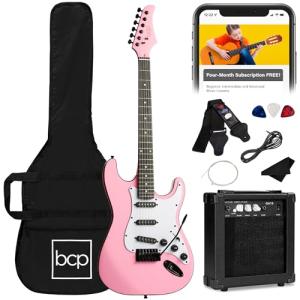 Beginner Electric Guitar Starter Kit - Pink 39in