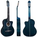 WINZZ 39" Blue Cutaway Electric Classical Guitar