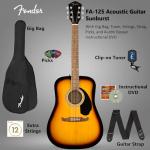 Fender FA-125 Sunburst Acoustic Guitar Bundle