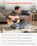 VEVOR Dreadnought Acoustic Guitar Beginner Bundle 41”