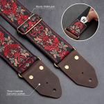 Nefelibata Retro Red Flower Guitar Strap