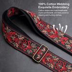 Nefelibata Retro Red Flower Guitar Strap