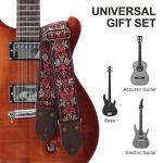 Nefelibata Retro Red Flower Guitar Strap