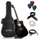 Ashthorpe Full-Size Cutaway Acoustic-Electric Guitar Bundle