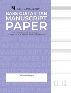 Bass Guitar Tablature Manuscript Paper - Purple Cover
